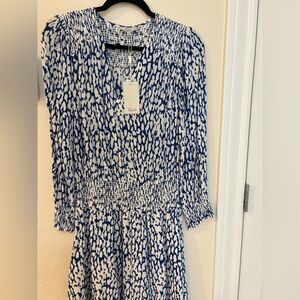Royal Blue & White Rails Zana dress in leopard print.